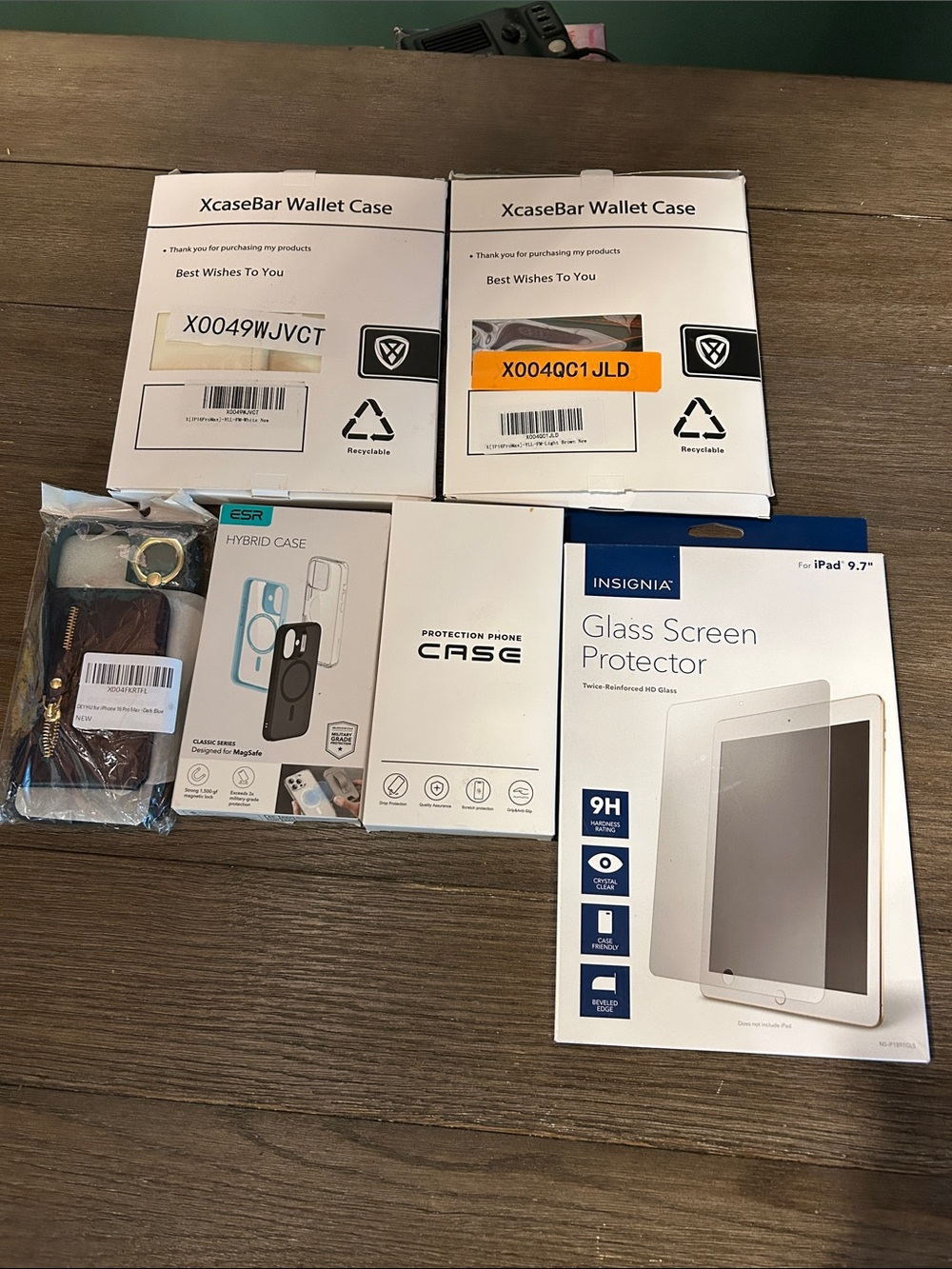 iPhone 16 pro max case 5 cases  and 1 9.7” iPad screen protector all new